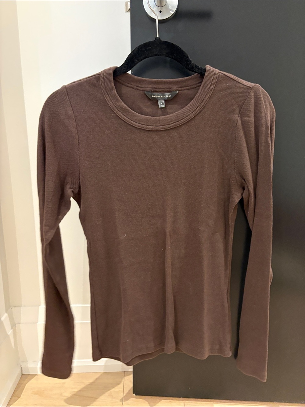 Banana republic brown ribbed crew neck long sleeve
